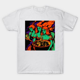 Witches Around a Cauldron Pop Art 3 T-Shirt